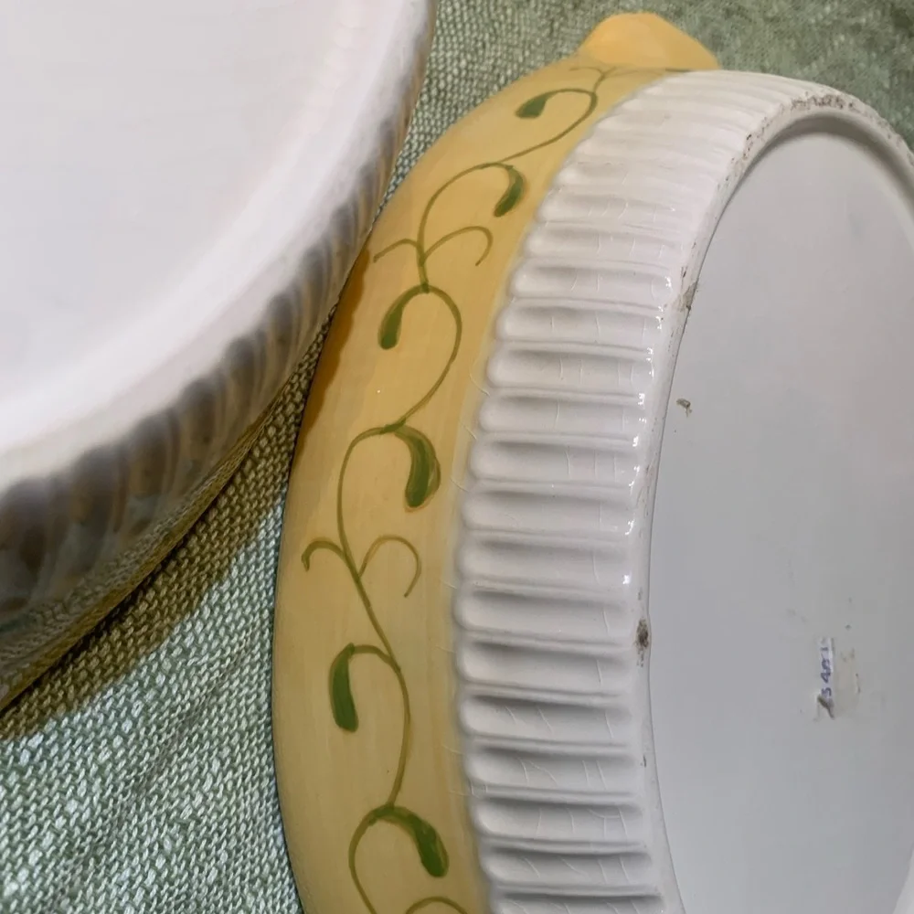 Navy and Cream Ceramic Baking Dishes set of two, small